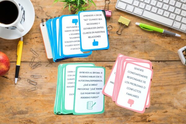 80 Tarjetas terapéuticas de DEPENDENCIA y AUTOESTIMA + ejercicios prácticos