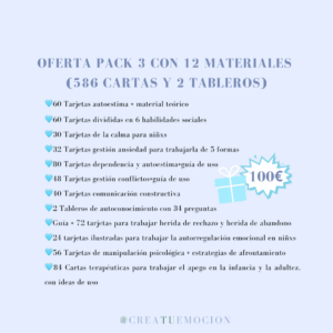 ¡Oferta PACK de 12 MATERIALES! (586 tarjetas + guías + ejercicios)