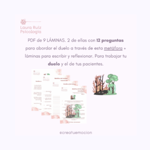 Material PDF duelo: metáfora del bosque con 12 preguntas