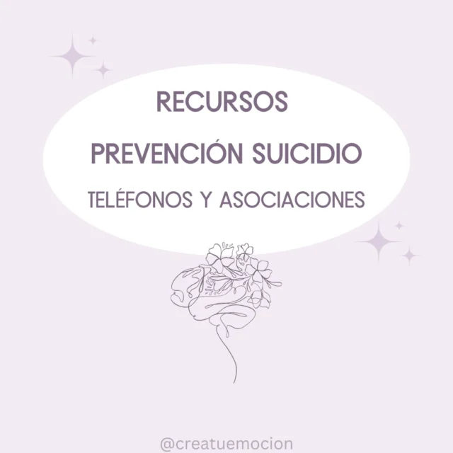 Día Mundial de la Prevención del Suicidio

Hablar de suicidio salva vidas. He recogido algunos de los recursos en España y Cataluña (desliza).

📌🔐 Guarda esta publicación para tener siempre a mano recursos y números de apoyo si tú o alguien cercano los necesitáis:

	•	Teléfono 024 – Atención 24h, gratuita y confidencial.
	•	Teléfono de la Esperanza 717 003 717 – Escucha y apoyo emocional.
	•	Asociaciones locales, como el Centre de Salut Mental Baix Camp en Reus.

💬 Compartir información y recursos es un acto de cuidado. Puedes salvar una vida con un gesto tan simple como ofrecer tu escucha o un contacto de ayuda. Comparte esta publicación para quien pueda necesitarla❤️‍🩹
.
.
.
#DíaMundialPrevenciónSuicidio #SaludMental #NoEstásSolo #ApoyoEmocional #Reus #Teléfono024 #TeléfonodelaEsperanza