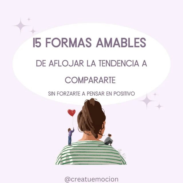 ¿Quién no se compara? Es algo muy humano, casi inevitable. La comparación no es el "problema" en sí, sino qué nos estamos diciendo cuando nos comparamos y cómo esto nos impacta ❤️‍🩹

🕵🏼 El problema es que, sin darte cuenta, empiezas a medirte con vidas que no son completas ni realistas (solo ves una pequeña parte). Y es cuando aparece el malestar.

Sin dejar de validarte, fíjate en qué señala de tu vida esa comparación: ¿qué necesitas que te hace poner el foco en lo del otro, o en lo que vives como una "falta"? 

🌸 Estas son 15 ideas para relacionarte con la comparación desde otro lugar más amable y realista. Sin exigirte pensar en positivo ni luchar contigo misma. 

Si esto te ha resonado, en mi web (enlace en la BIO) tienes 24 recursos más de apoyo psicológico pensados para el día a día en consulta. Con los que trabajar diálogo interno, autoestima, ansiedad, duelo... 🧠✨
.
.
.
#comparacion #autocompasion #psicologiaintegradora #recursospsicologicos #materialespsicologicos #psicologasenreus