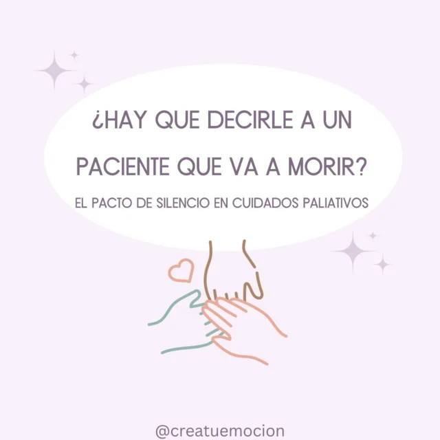 Los que trabajamos en cuidados paliativos nos encontramos con frecuencia con esta tesitura con las familias: ¿hay que decirle al paciente que se está muriendo? ❤️‍🩹 (hablo en el caso de población ADULTA)

🔦 Detrás suele haber miedo, amor y el deseo de proteger. Muchas familias piden no decir la verdad, y no es por ocultar, sino por no hacer daño. Te dicen: “lo conozco, no querría saberlo”. Y sí, conocen a su familiar mejor que nadie, pero aun así es importante explorar.

A esto lo llamamos pacto de silencio.

Es importante recordar que el paciente tiene un derecho:
🧾 saber lo que le está pasando, y también 👉 no querer saberlo todo o no quererlo en ese momento (Ley 41/2002).

Por eso, no se trata de imponer ni de ocultar, sino de preguntar primero:
qué sabe, qué intuye, qué quiere saber… 💬

Con las familias, es importante validar su miedo 🫶 y ayudarles a ver que acompañar no es solo proteger en silencio.

A veces acompañar es estar, escuchar y no cerrar conversaciones.

Porque muchas veces el paciente ya intuye lo que ocurre… y necesita poder hablarlo sin estar solo.🫂

En paliativos no va de decir o no decir.
Va de explorar, respetar y cuidar el vínculo en medio de lo difícil 🤍
.
.
.
#cuidadospaliativos #finaldevida #pactodesilencio #duelo #recursospsicologia #psicologoasenreus